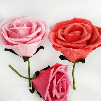 

Super Large Flowers Foam Roses Giant Handmade Flowers Hotel Wedding Stage Backdrop Decor Big Rose Floral Valentine's Day Gift