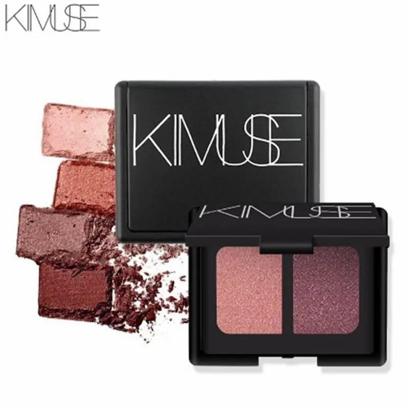 KIMUSE, пара теней для век, водостойкие пигменты, 2 цвета, палитра теней для век, матовые, легко носить, натуральные тени для макияжа глаз