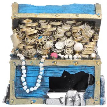 

Natural Resin Aquarium Ornament Simulative Jewelry Box Fish Tank Landscaping Props for Decoration