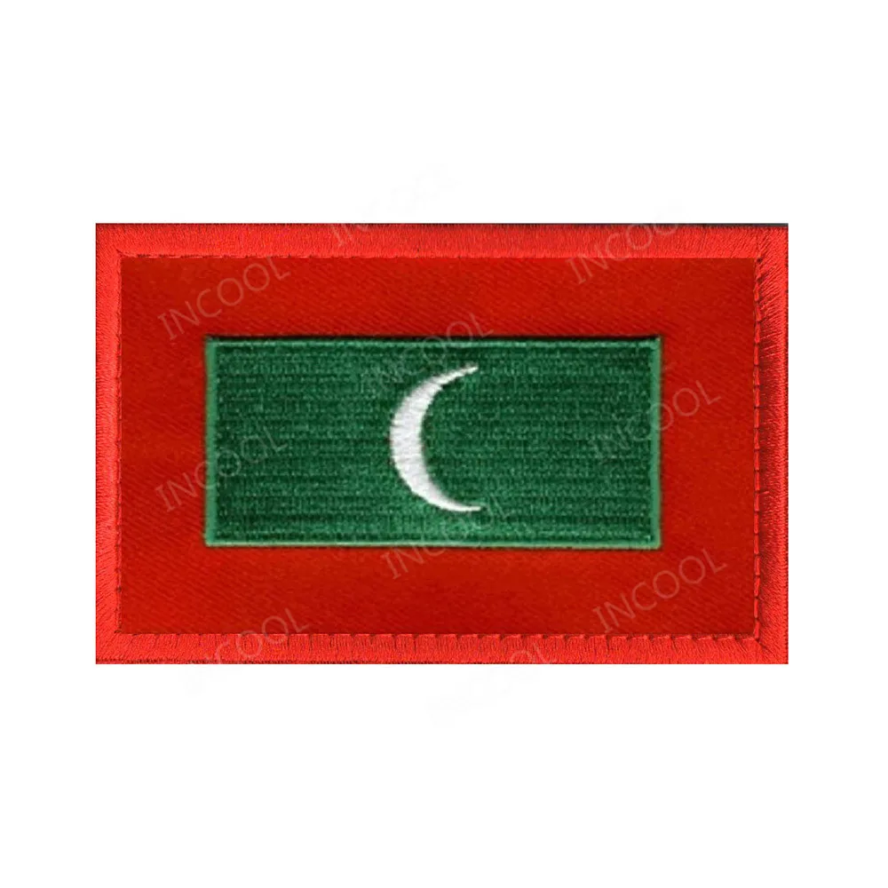 Maldives Flag Бруней, шрю-Ланка, Maldives Kazakhstan Nepal Palestine Kuwait Таиланд Малайзия Laos национальный флаг, вышитые нашивки, значки с флагом - Цвет: Maldives Flag