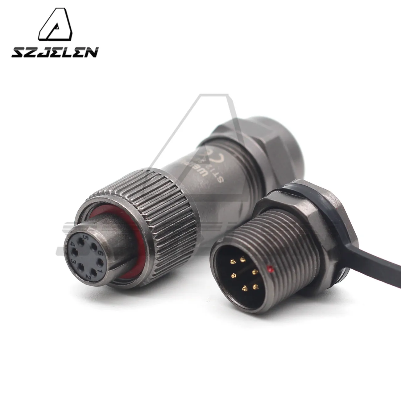 

WEIPU ST12 series 6 pin Wire Connector LED Power Front-nut Waterproof Connector Male Socket Female Plug IP67