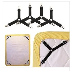 

4 Pieces Anti-Slip Pliers Telescopic Bed Forceps Sheet with Bra Adjustable Mattress Cover Blanket Rack