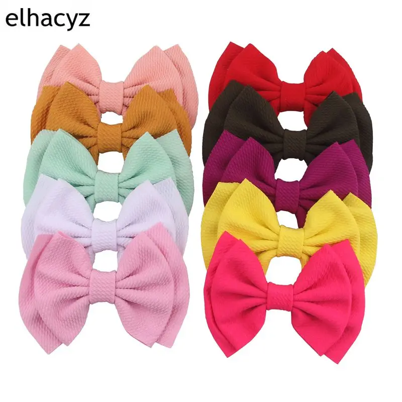 10pcs/lot Chic 6'' Large Waffle Hair Bows for Kids Headband Bullet Fabric Barrette Hair Clip DIY Women Girls Hair Accessories