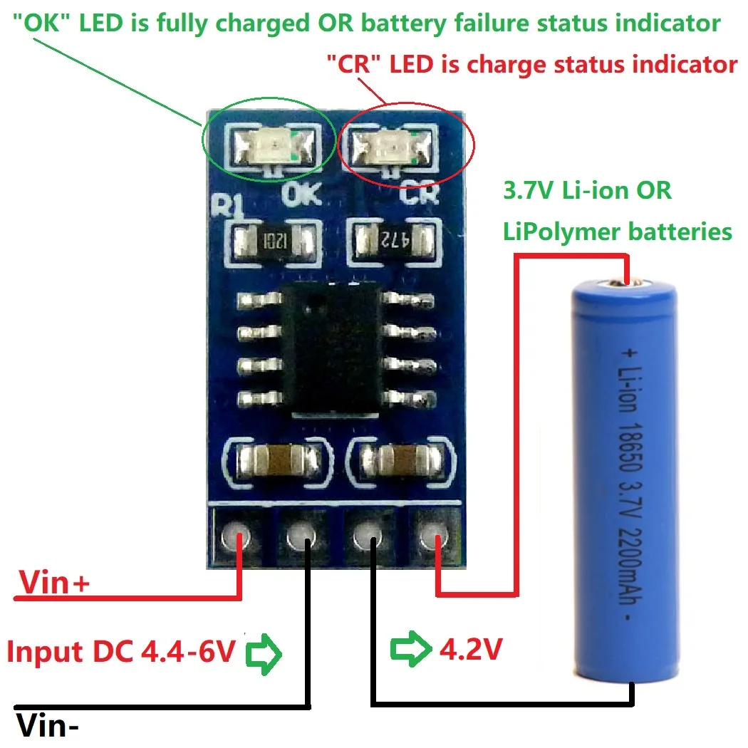 

MPPT Solar Controller 3.7V 4.2V 18650 Lithium Battery Charging 1A Charger Module