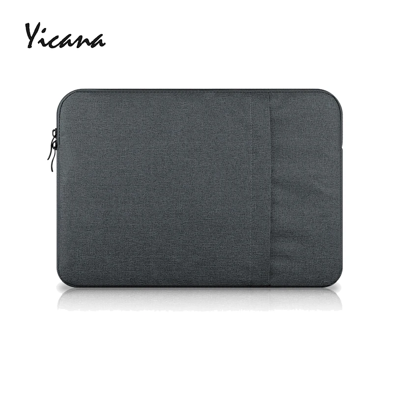 Yicana нейлоновый водонепроницаемый чехол для ноутбука Macbook Air Pro retina мягкая плюшевая подкладка версия передняя сумка - Цвет: D Grey