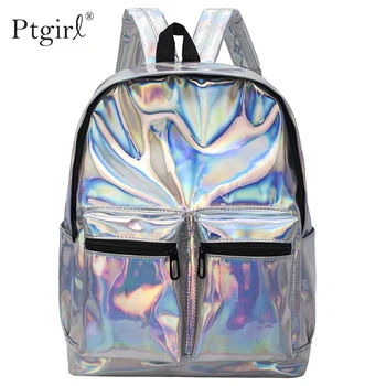 

Large Capacity Women Patent Leather Backpack Ptgirl Preppy Style Female Laser Travel Backpack for girls Lady mochila escolar Sac