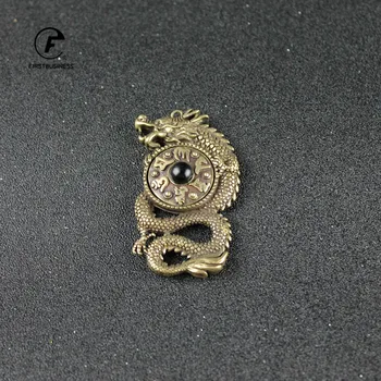 

Pure Brass Flying Dragon rotating Tibetan six character mantra Home Decoration Antique Office Desk Tea Table Decor Craft