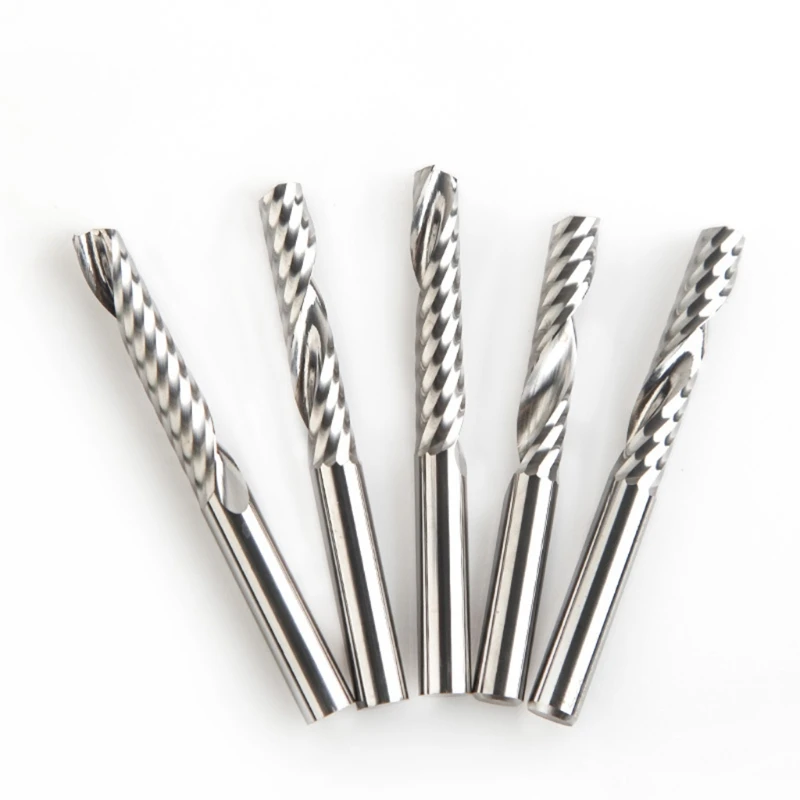 

5 Pcs Straight Electric Wood Milling Spiral Cutter Solid Carbide Woodworking Router Bit Drawer Mortise End Mill Wood Tool Trimmi