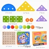 Children 3D Puzzle DIY Montessori Toys Wooden Mushroom Nail Color Shape Cognition Threading Games Multifunctional Jigsaw Board 6