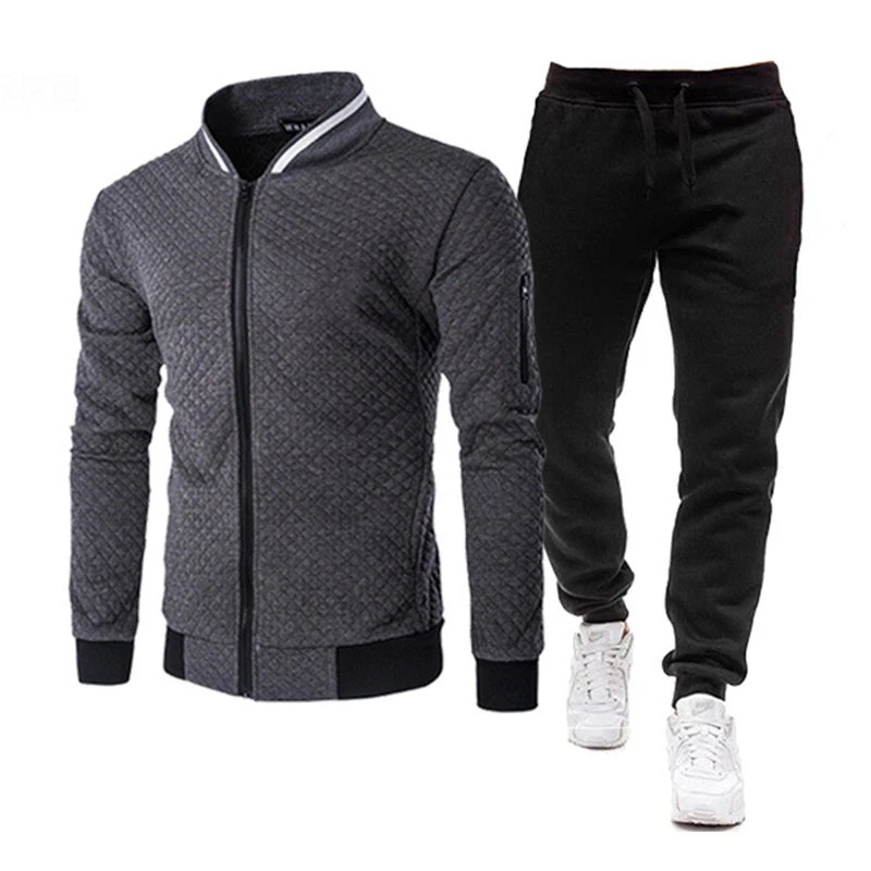 Brand Men's Sets Casual Men Tracksuit 2 Piece Set 2021 Spring Autumn Jacket+Pants Fashion Sports Suit Men Streetwear Hip Hop 2 piece 2021 new men s high quality spring and summer business fashion casual sets striped sleeve shirt striped cropped pants