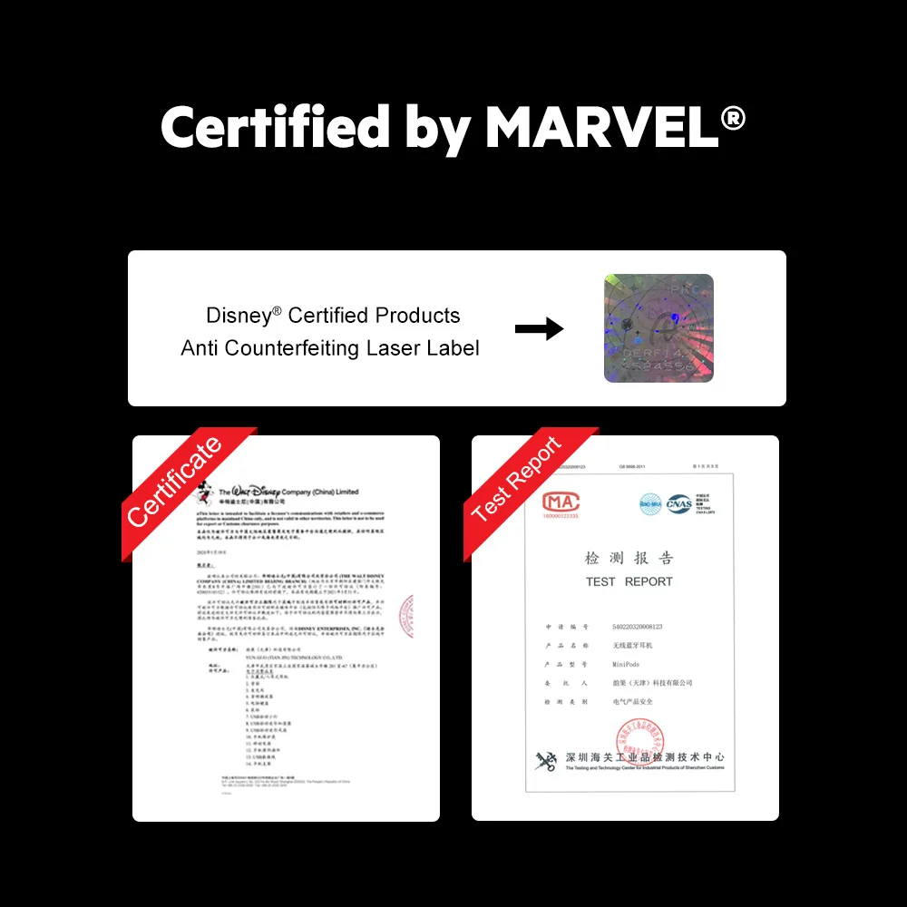 New Marvel Certified Bluetooth V5.0 Wireless Earphones Iron Man Mini TWS Wireless Stereo  Captain America