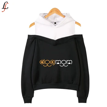 

Dog Mom Sexy Hoodie Sweatshirt Off-Shoulder Full Sleeve Love You Harajuku Sexy Exclusive Hoody Sweatshirts Lady Clothing Tops