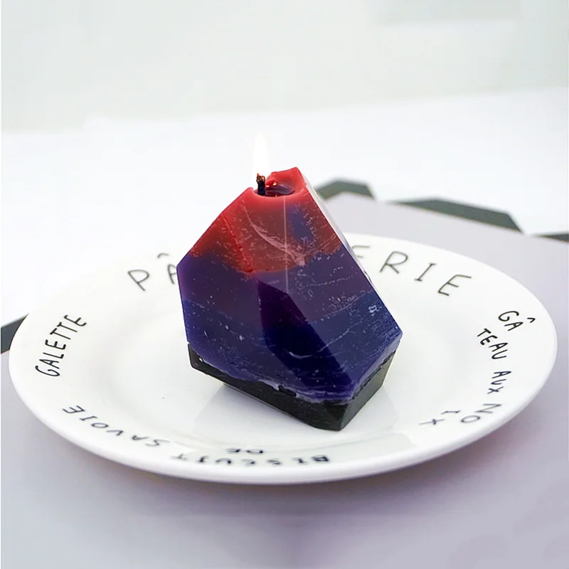 3D из камней правильной геометрической формы форма свечи силиконовая форма DIY ароматический гипсовый ремесло плесень маленькая свеча смолы Мыло Формы Рождественское украшение для дома