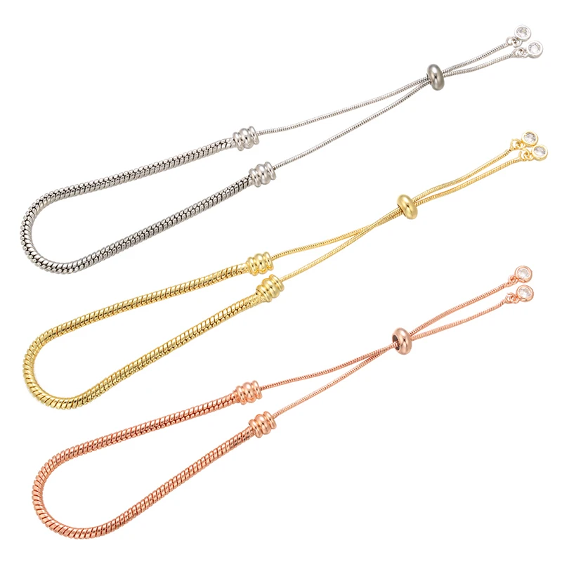17 cm) Braccialetti con ciondolo a catena a serpente in argento 925