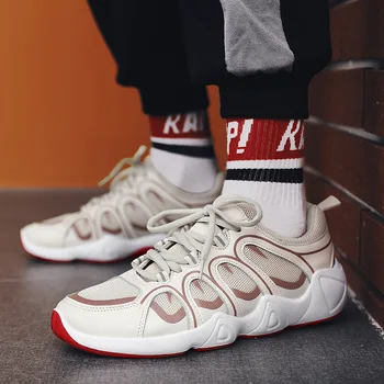 

New 2019 Men Sneakers Black Fashion Retro Platform Running Shoes Male Autumn Winter footwear Breathable J2-41