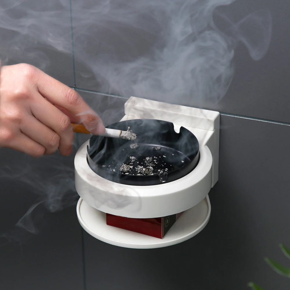 Настенная нержавеющая сталь разделяемая пепельница ABS Ванная комната Туалет подвесная настенная пепельница для дома портативная Водонепроницаемая пепельница