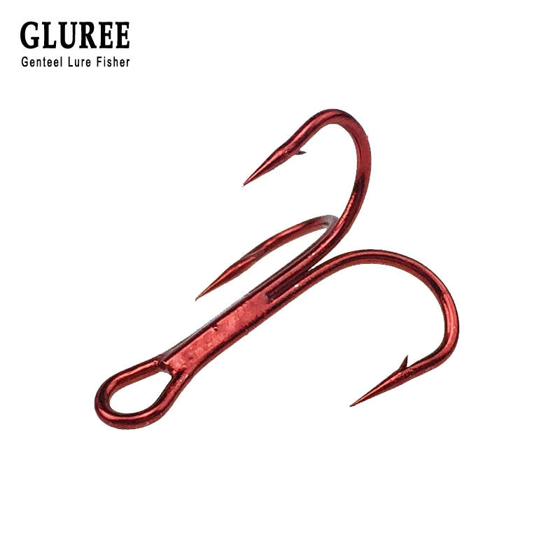 Рыболовный крючок GLUREE 50 шт./лот 8 #6 #4 # из высокоуглеродистой стали тройной