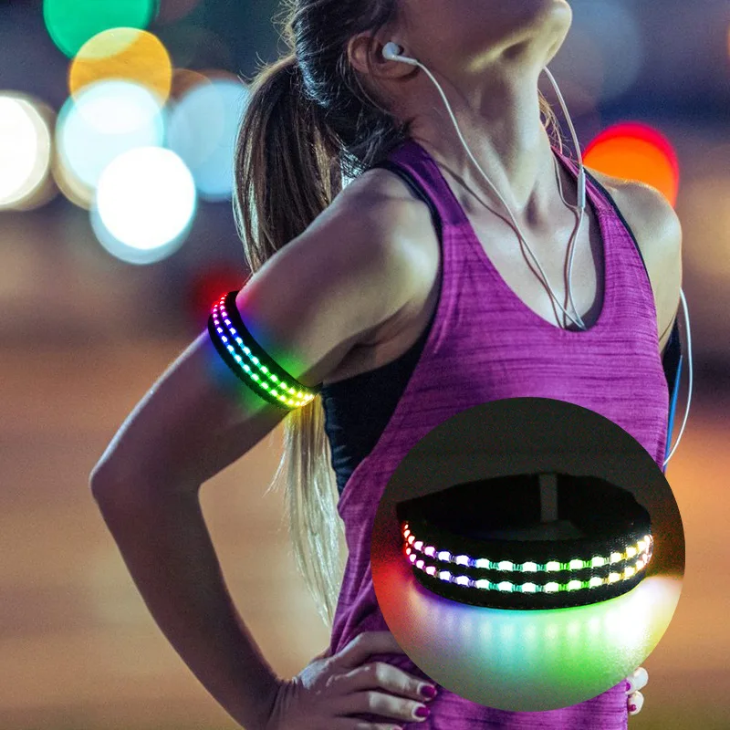 

Hand Strap Wristband LED Safety Reflective Light Shine Flash Glowing Luminous Armband Arm Belt Band Wrist