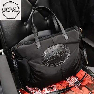 JCPAL New Winter Space Bale Handbag Woman Casual Space Cotton Totes Bag Down Feather Padded Lady Shoulder Crossbody Bag