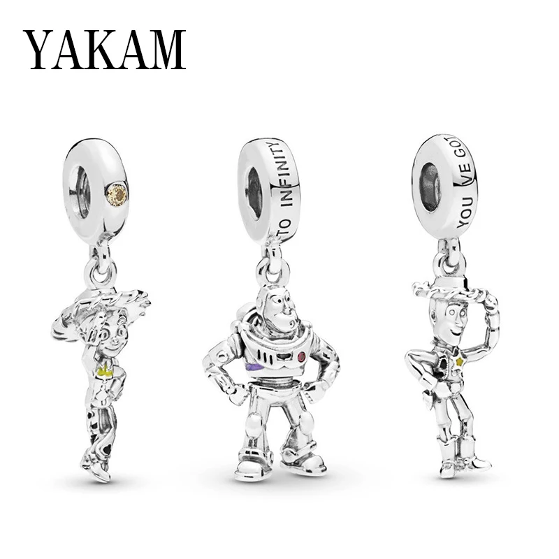 

Cartoon Toy Story Jessie Woody Pendant Fit Original Pandora Bracelet Buzz Lightyear Charm Pulseras for Women Jewelry Making Bead