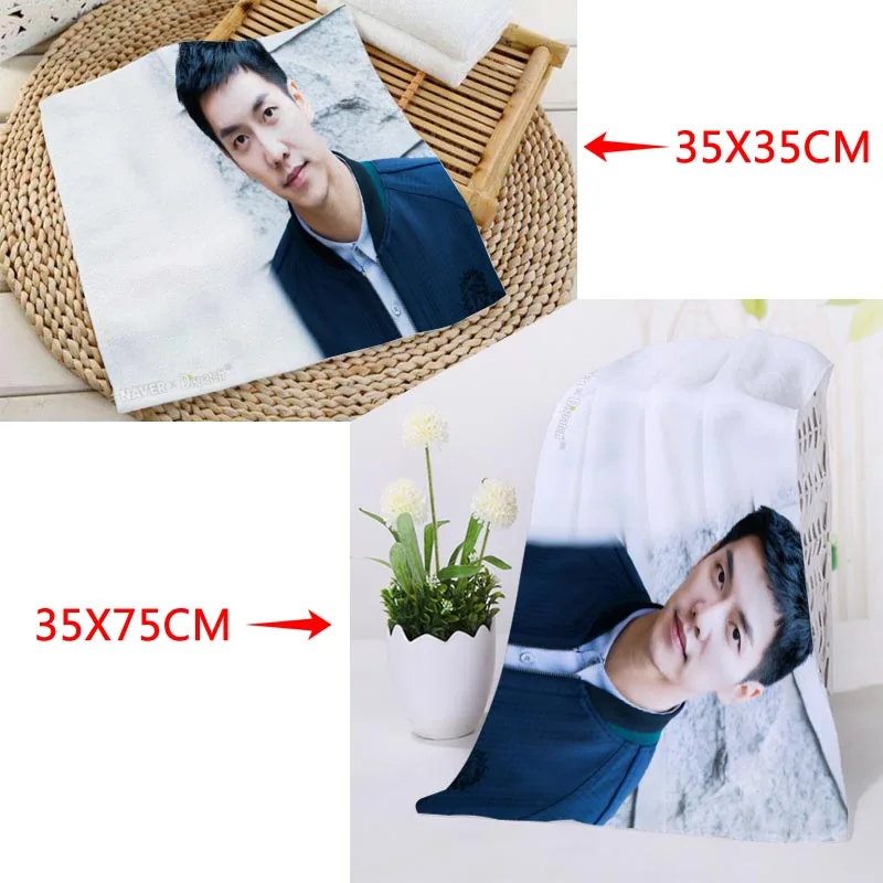 На заказ KPOP Lee Seung Gi печатное квадратное полотенце s микрофибра абсорбирующее быстросохнущее полотенце хлопок Дети Beathroom мочалка платок