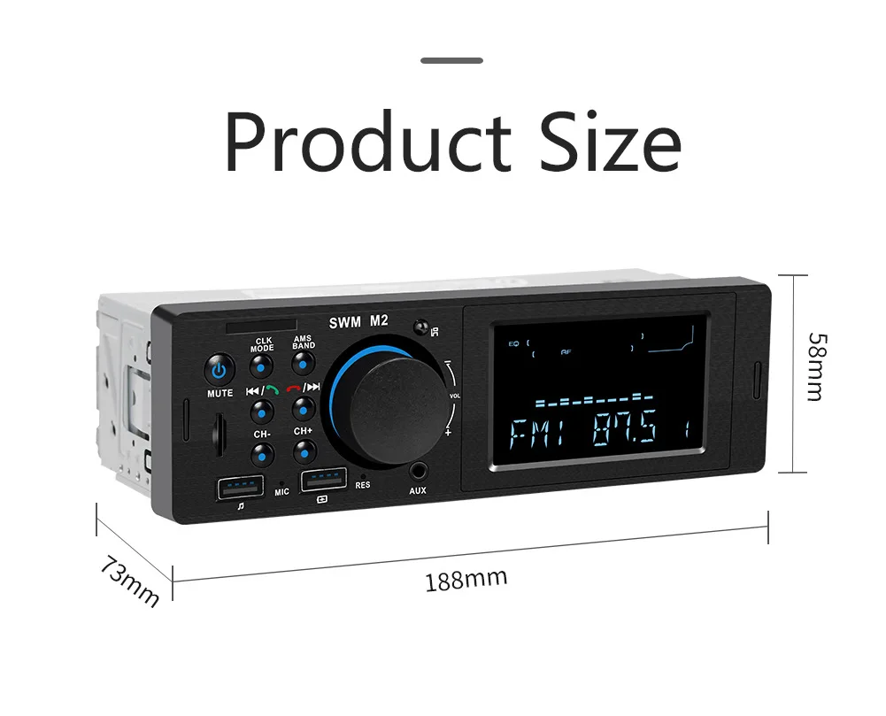 1din Авто Audo mp3-плеер аудио 12 В Fm модулятор Универсальный SD USB Радио вместо CD хоста DVD стерео приемник Bluetooth автомобильный комплект