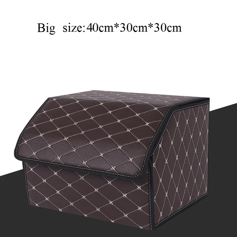 Car Trunk Organizer Storage Container Box Folding Big Size for Bottles Cats Dogs Tools Storage Container Stowing Tidying Box - Название цвета: dark coffee big size