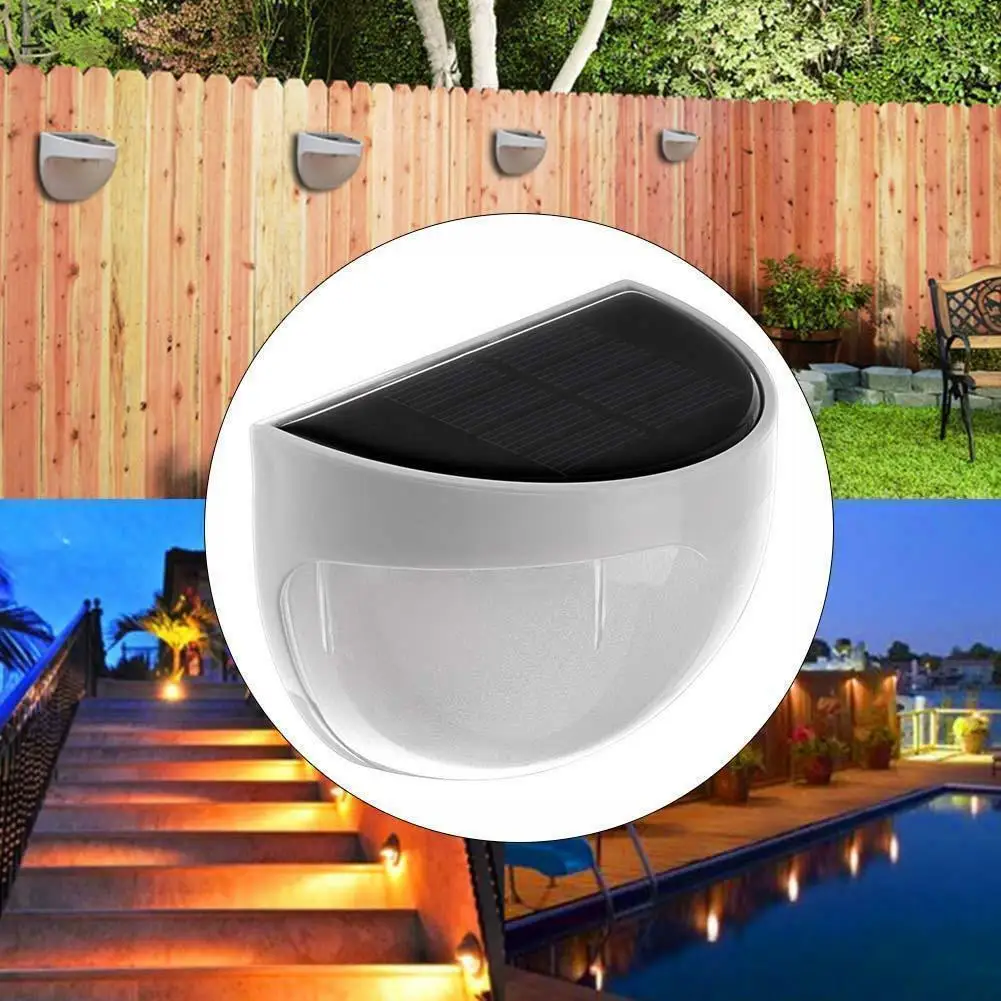 

High Quality Solar Lighting Solar Power Light Sensor 6 LED Semi-circular Wall Light Outdoor Garden Fence Waterproof Lamp