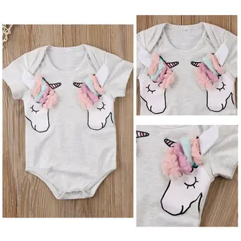 

Newborn Baby Girls Unicorn Romper Top Jumpsuit Bodysuit Outfits Clothes Mon