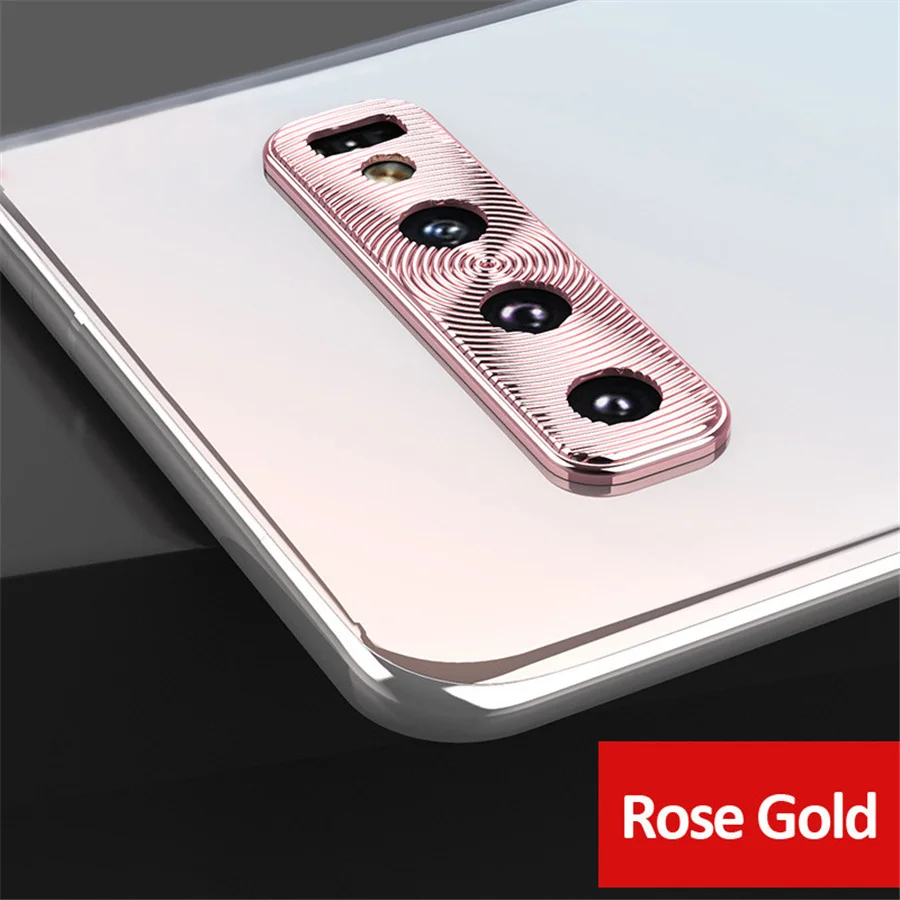 Rose Gold Metal Ring Защитная крышка для камеры samsung Galaxy Note 10 Plus A50 A30, чехол для samsung Galaxy S10 Plus, защитное металлическое кольцо для камеры - Цвет: Rose Gold Metal Ring