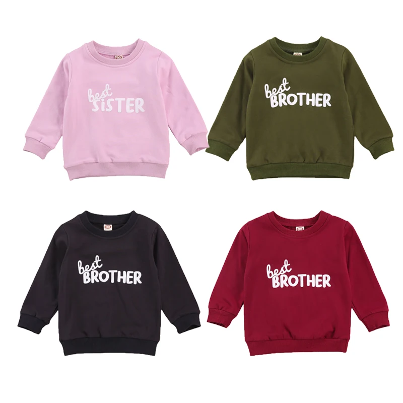 

2021 New Letter Print Newborn Baby Cotton Round-neck Sweatshirt Kids Baby Boy Girl Hoodies Infant Unisex Autumn Clothes 1-6Y