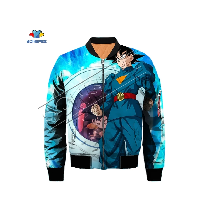 3D печать Dragon Ball Летающая куртка, Мужская зимняя теплая куртка-Авиатор, мотоциклетная куртка, бейсбольная куртка, хоккейная куртка