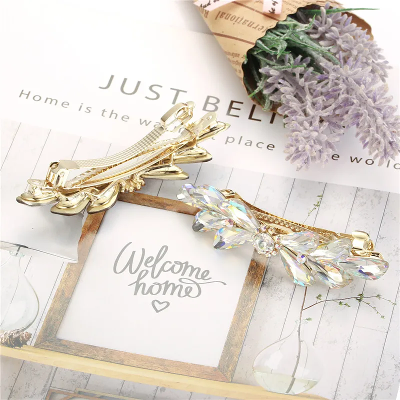 Top Grade Shining Full Crystal Rhinestone Hair Clip barrette For Women Hair Clips Ponytail Hair Claws Hair Accessories