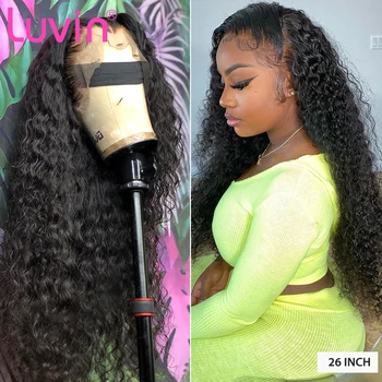 

Luvin 4x4 closure wig Curly Deep Wave Lace Frontal Wigs Deep Part Brazilian Cheap Front Wig Human Hair Pre Plucked Baby Hair