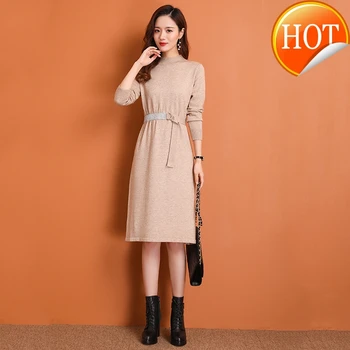 

Belt Long Kate Sleeve Slim Temperament Blue Banquet Elegant Dress 2020 Spring New Women's High Quality Designer