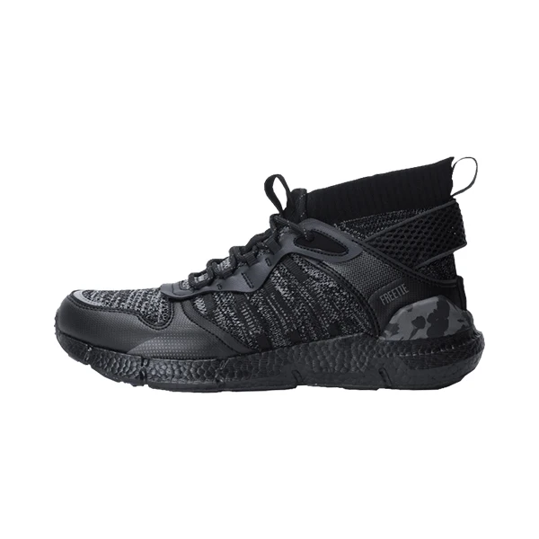 black 44 Xiaomi Mijia Freetie Элитная трендовая спортивная обувь попкорн облако рыбья кость поддержка летающие тканые кожаные мужские хип-хоп уличные съемки - Цвет: black 44