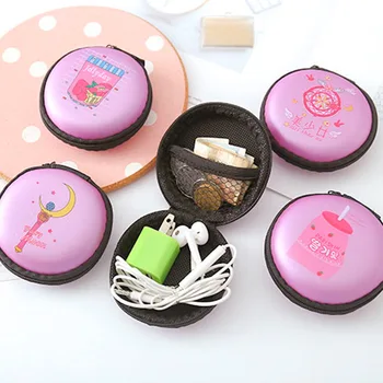 

Cartoon Cute Wireless Earphone Case Headphones Case Protective Cover Zero Wallet Coin Bag Creative Data Cable Headset Bag