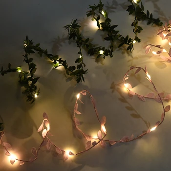

2M LED Leaf Twine Fairy Outdoor String Lights Operate For Rustic Wedding Holiday Party Event Decoration