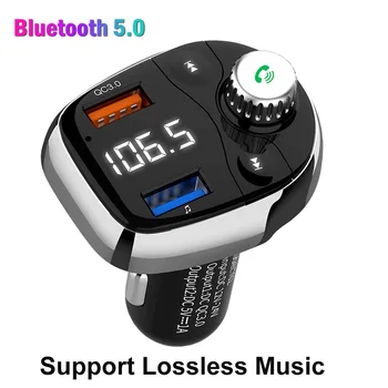 ワイヤレス fm トランスミッタ MP3 プレーヤーデュアル usb にスマート携帯電話キット高速充電 MP3 tf カード音楽カーキット