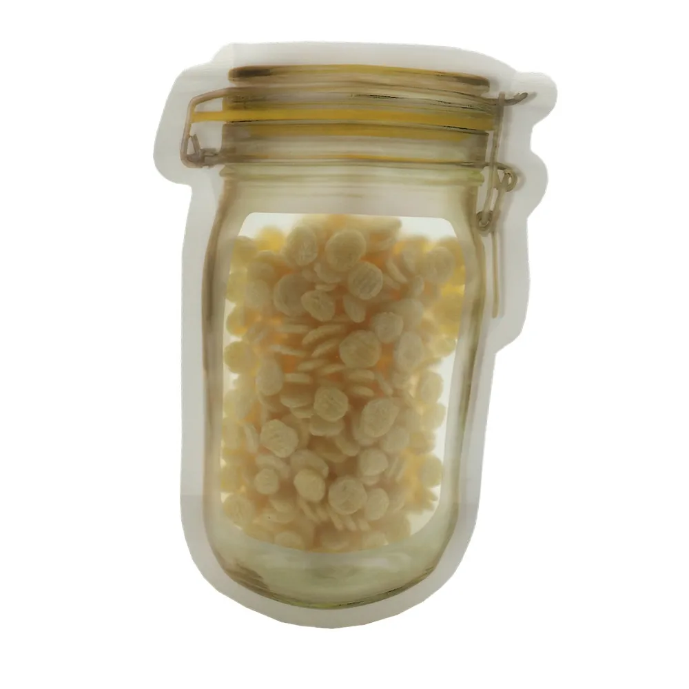 黄色自立磨砂梅森瓶袋 C