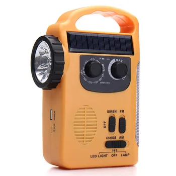 

Portable Flashlights Solar Power Lanterns Outdoor Emergency Hand Crank Solar AM/FM Radios Power Bank with LED Lamp