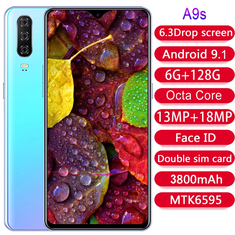 Мобильный телефон A9S MTK6595 3G 6 ГБ + 128 Гб камера 13 МП 18 смартфон 3 дюйма FHD 1080*2320 3800 мАч
