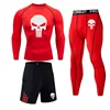 winter Top quality thermal underwear men underwear sets Sweatshirt sweat quick drying Skull compression underwear men clothing 5