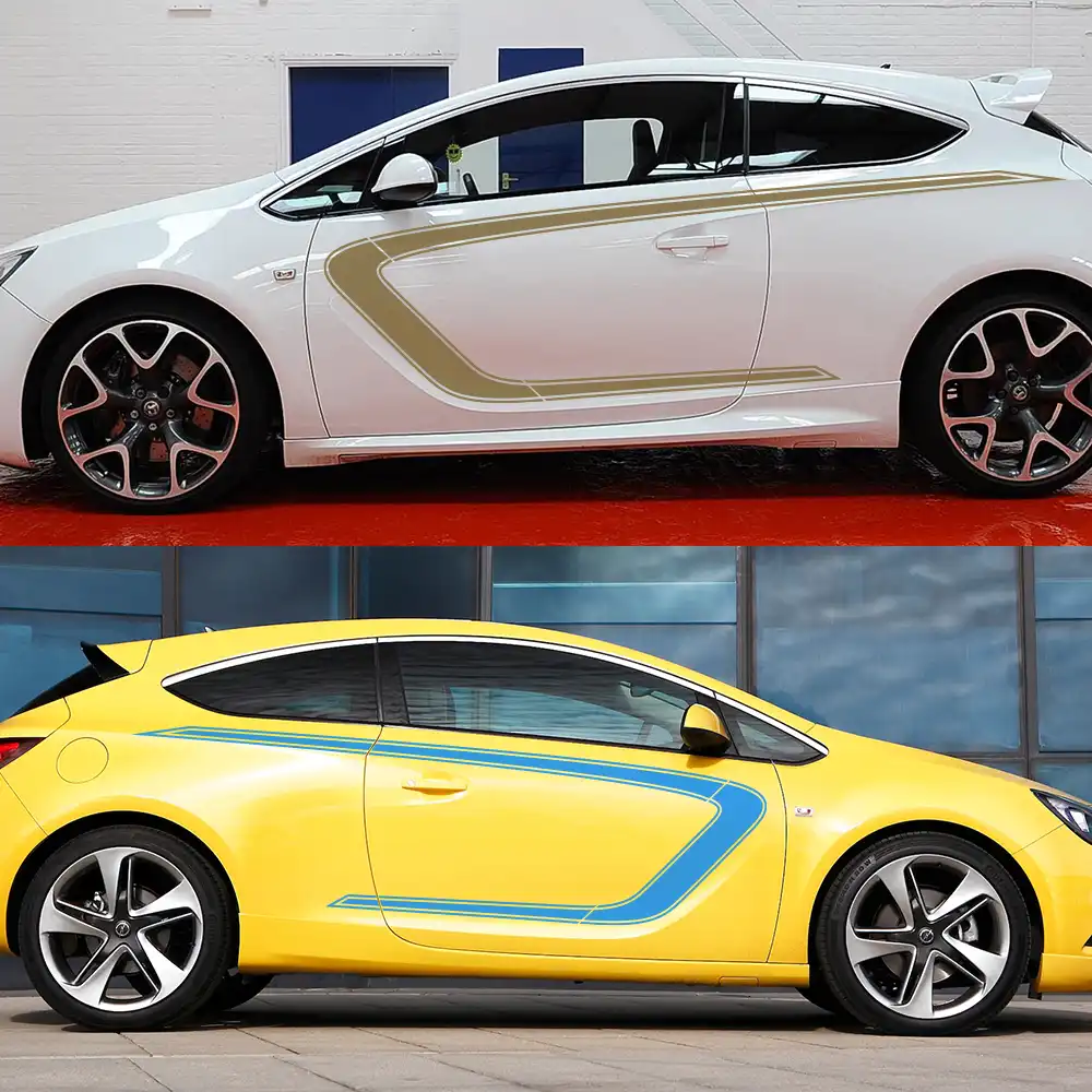 2pcs Car Sticker Free Shipping Racing Sport Styling Vinyl Decal Auto Side Body Decor For Opel Astra Gtc Car Tuning Accessories Aliexpress