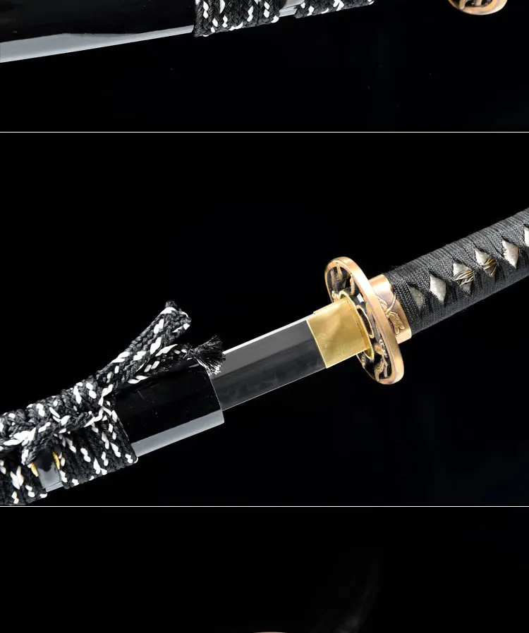 T10 Carbon Steel Clay Tempered No-Hi Blade Full Handmade Japanese Samurai Katana Sword Razor Sharp Functional Battle Ready