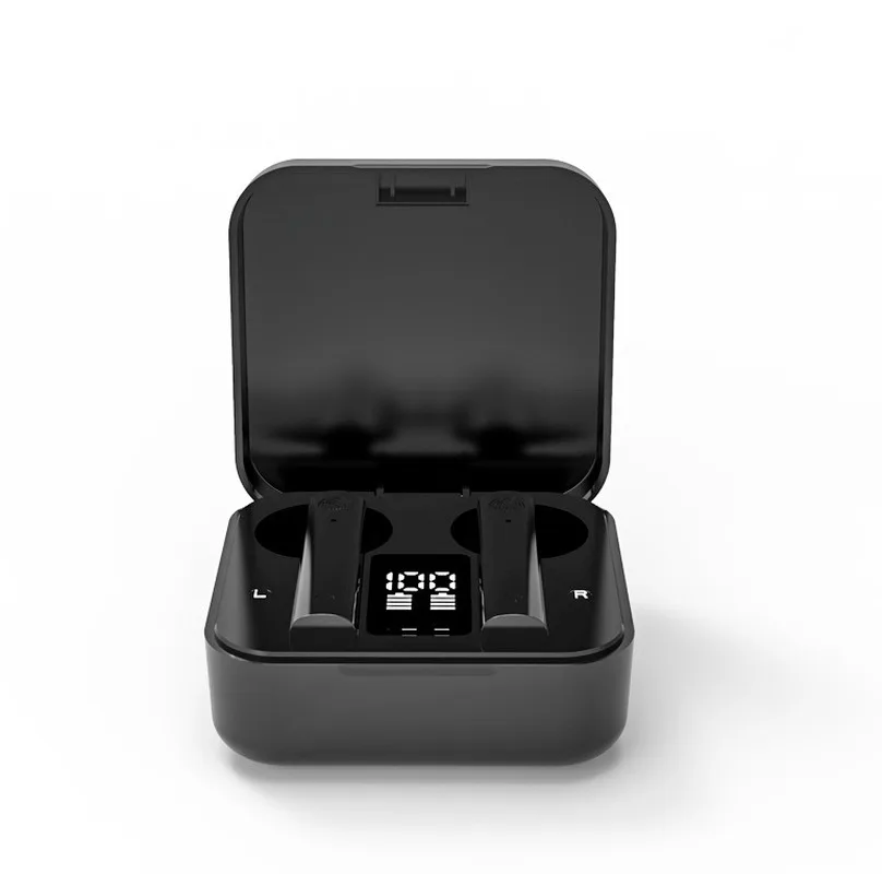 Free shipping tws bluetooth headset 5 0 Call noise reduction Digital Display Portable charging box Mini In ear Fingerprint touch