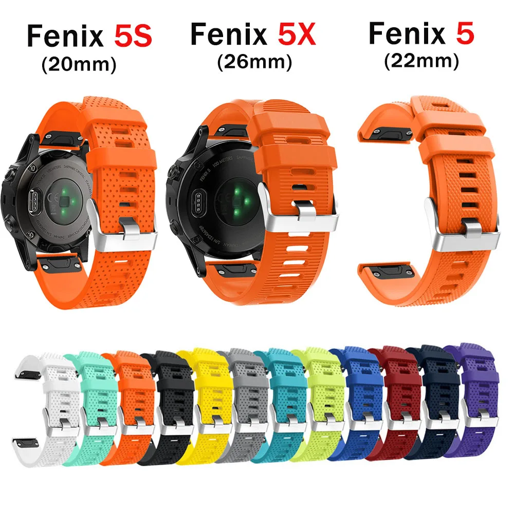 

22mm 20mm Silicone wrist band for Garmin Fenix Fenix 6X 6 6S 5X 5 5S Plus 3 3 HR Watch Replacement 26mm Easyfit watchband strap