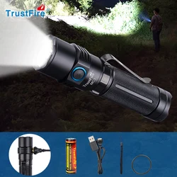TrustFire – lampe de poche à lumière LED MC3, 2500 Lumens, EDC, torche puissante, CREE XHP50, Camping, Rechargeable, avec chargeur Usb, 21700 