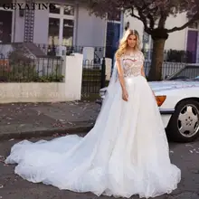 Винтажное кружевное бальное платье, свадебное платье с накидкой, аппликация «сердце», 3D цветочные свадебные платья, Vestidos de novia
