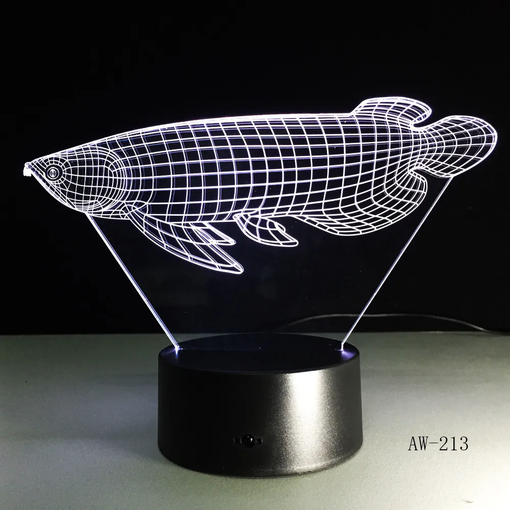 3D моделирование арована рыбки визуальный светодиодный Ночной светильник 7 цветов Лаки настольная лампа для декора светильник ing ребенок детские игрушки подарки 213